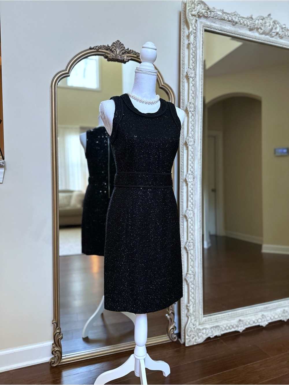 Michael Kors Black twee sequin Sleeveless Sheath Dress/Brand New with tag/Size4 - Picture 2 of 6